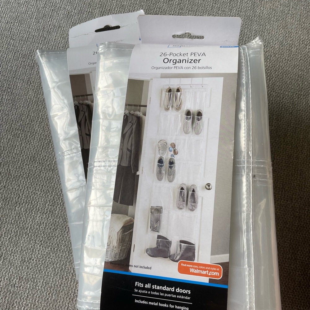 Bundle deal! 2 26-Pocket PEVA Shoe Organizers - Clear